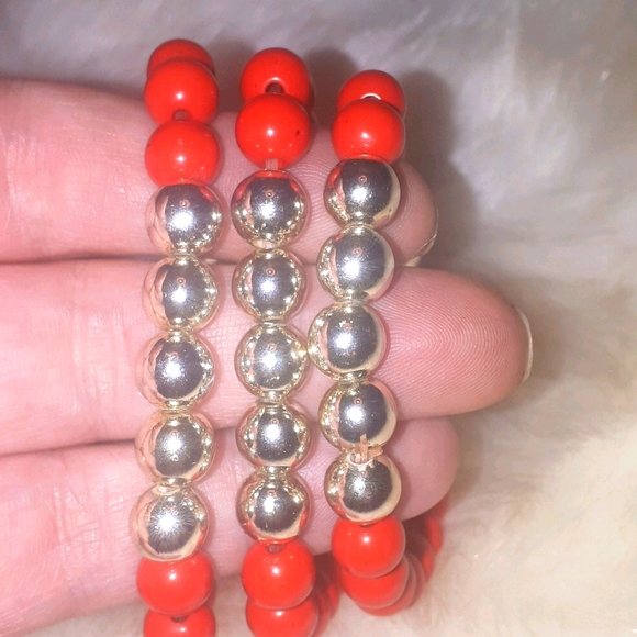 Trio Red & Gold bracelets - Picture 3 of 3